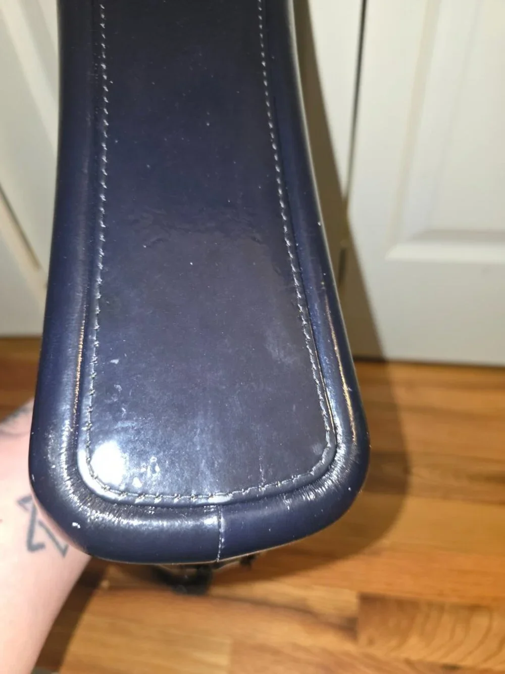 CHANEL Blue/Black Tweed Shoulder Bag